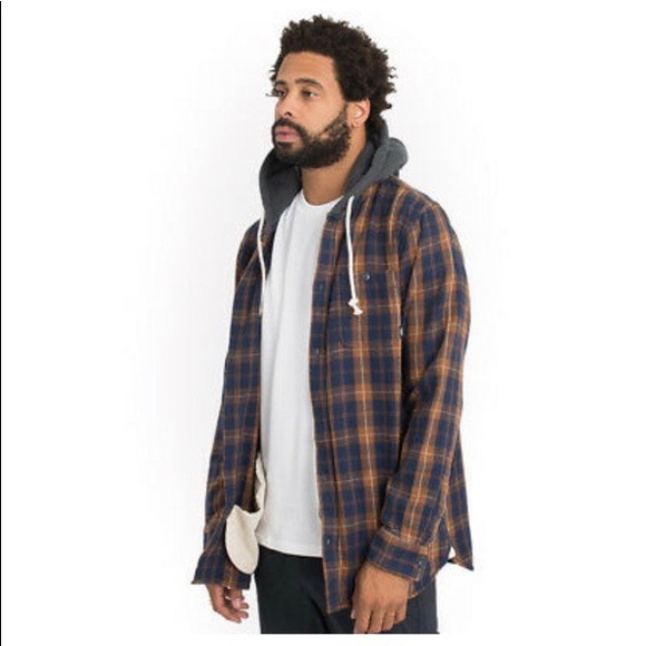 Vans Lopes Shirt Hooded Flannel Large 